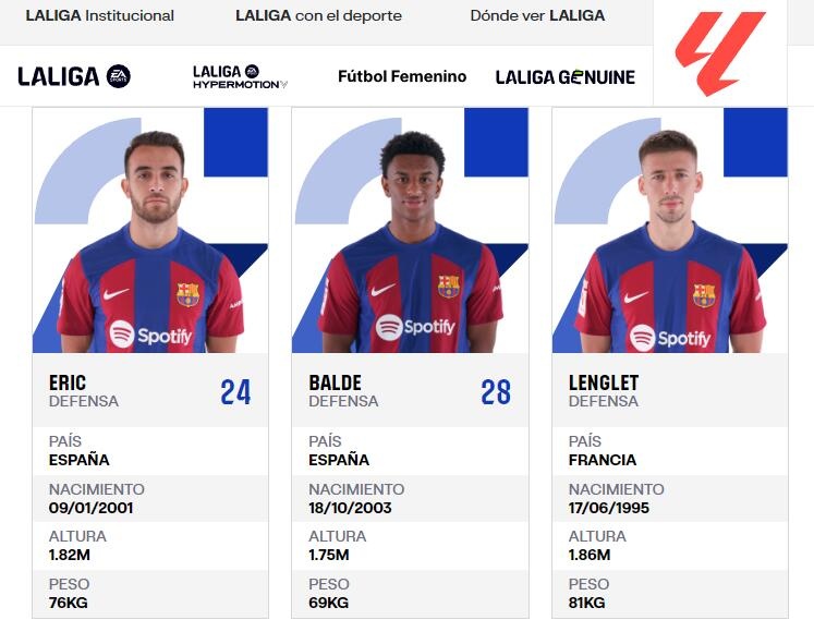 The official website of La Liga shows that Barcelona defender Langley has completed registration and the player has not been assigned a number.